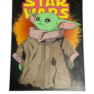 Star Wars Wall Art with Green and Brown Baby Alien